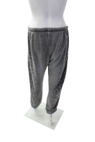 Vintage Havana Womens Cotton Animal Print Sweatshirt & Pants Set Gray Size M/L