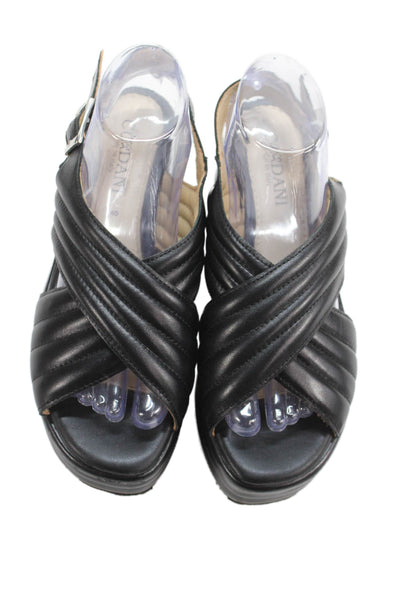 Cordani Womens Open Toe Criss Cross Slingback Platform Sandals Black Size EUR 40