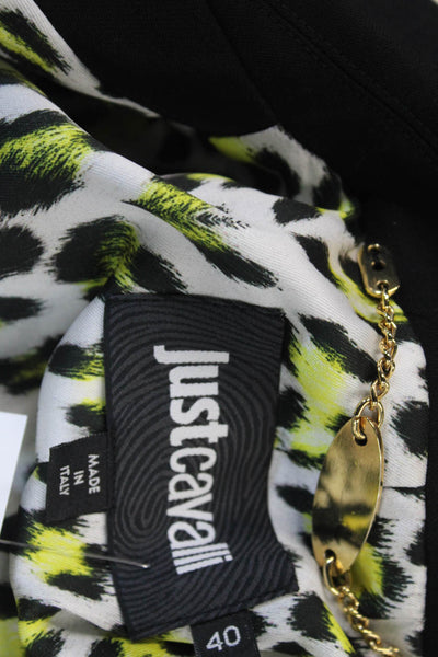 Just Cavalli Womens Two Buttoned Animal Print Lined Jacket Black Size 40