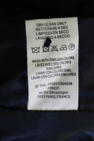 FRNCH Womens Embossed Textured Print Round Neck Button Up Vest Black O/S