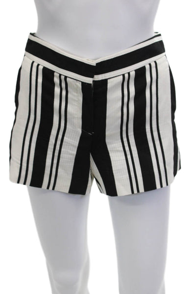 Theory Womens Striped Casual Shorts White Size 00