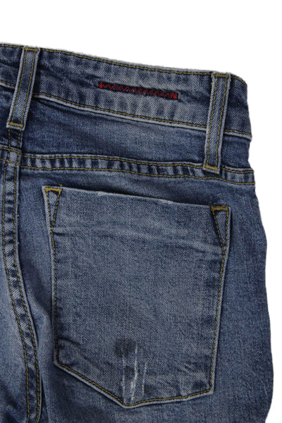 Alice + Olivia Womens Distressed Jeans Blue Size 24