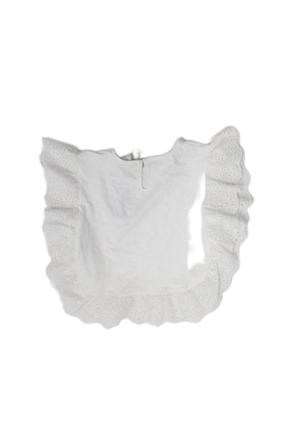 Zara Girls Ruffled Sleeveless Blouse White Size 9