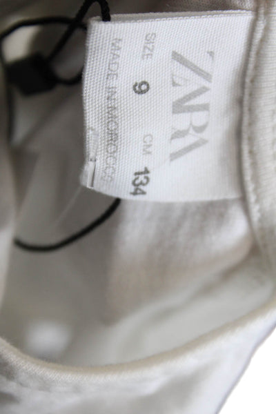 Zara Girls Ruffled Sleeveless Blouse White Size 9