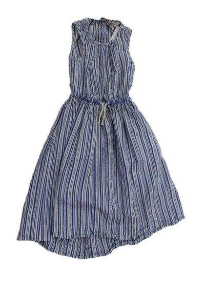 Crewcuts Girls Striped Mini Dress Blue Size 8