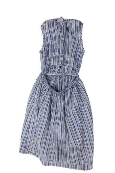 Crewcuts Girls Striped Mini Dress Blue Size 8