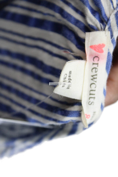 Crewcuts Girls Striped Mini Dress Blue Size 8