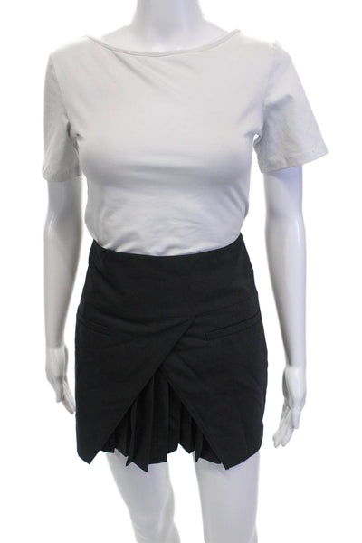 Tibi Womens Pleated Mini Skirt Black Size 2