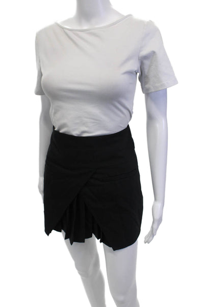 Tibi Womens Pleated Mini Skirt Black Size 2