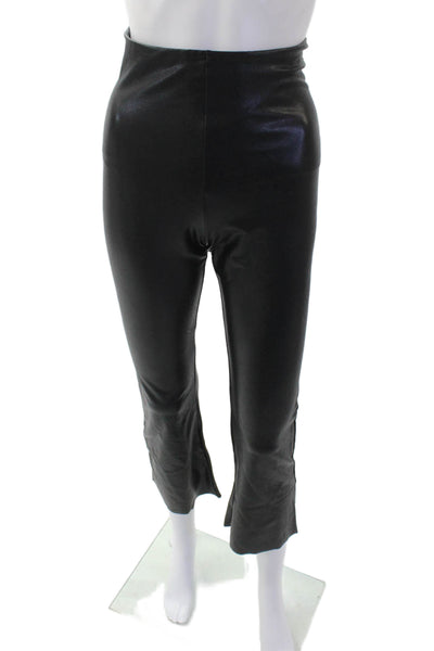 Commando Control Womens Textured Lined Boot Cut Pants Black Size M