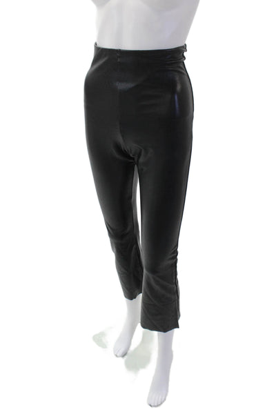 Commando Control Womens Textured Lined Boot Cut Pants Black Size M