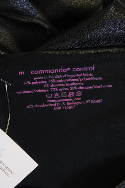 Commando Control Womens Textured Lined Boot Cut Pants Black Size M
