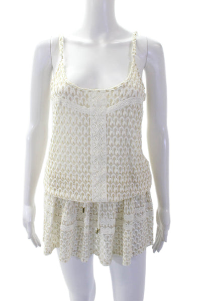 Melissa Odabash Womens Spaghetti Strap V-neck Short Dress White Size L