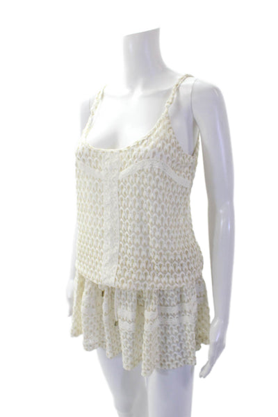 Melissa Odabash Womens Spaghetti Strap V-neck Short Dress White Size L