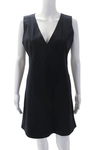 Theory Womens V-neck Sleeveless Lined Pencil Sleek Dress Navy Size 04