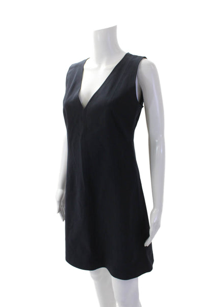 Theory Womens V-neck Sleeveless Lined Pencil Sleek Dress Navy Size 04
