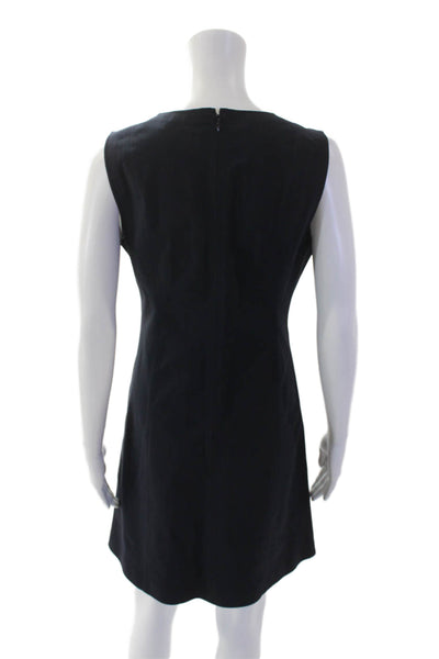 Theory Womens V-neck Sleeveless Lined Pencil Sleek Dress Navy Size 04