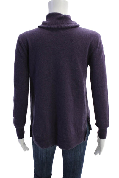 Massimo Dutti Womens Textured Knit Turtleneck Sweater Purple Size M