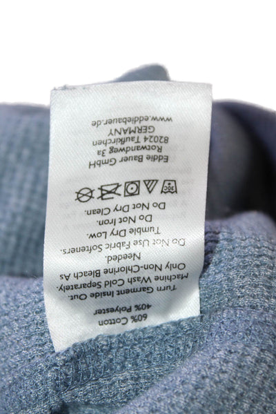 Eddie Bauer Womens Cotton V-neck Long Sleeve Knit Top Blue Size M