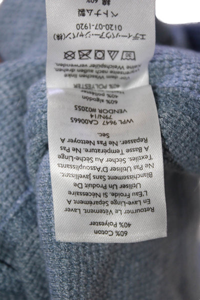 Eddie Bauer Womens Cotton V-neck Long Sleeve Knit Top Blue Size M