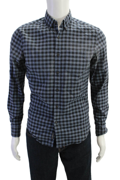American Eagle Outfitters Mens Cotton Long Sleeve Plaid Shirt Blue Size S