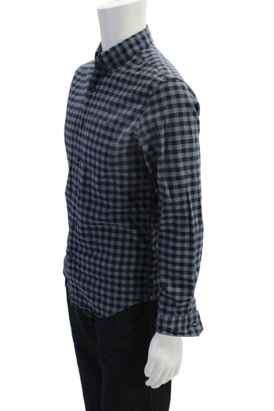 American Eagle Outfitters Mens Cotton Long Sleeve Plaid Shirt Blue Size S