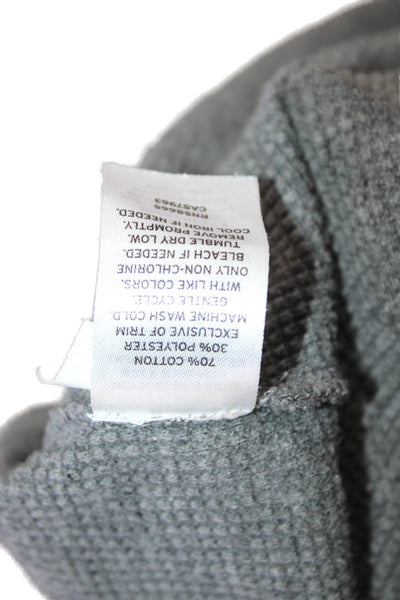 Nordstrom Mens Cotton Long Sleeve V-neck Casual Polo Shirt Gray Size XL