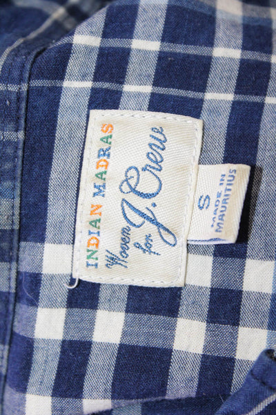 J Crew Mens Cotton Long Sleeve Plaid Button Shirt Blue Size S