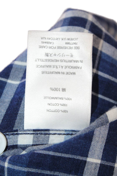 J Crew Mens Cotton Long Sleeve Plaid Button Shirt Blue Size S
