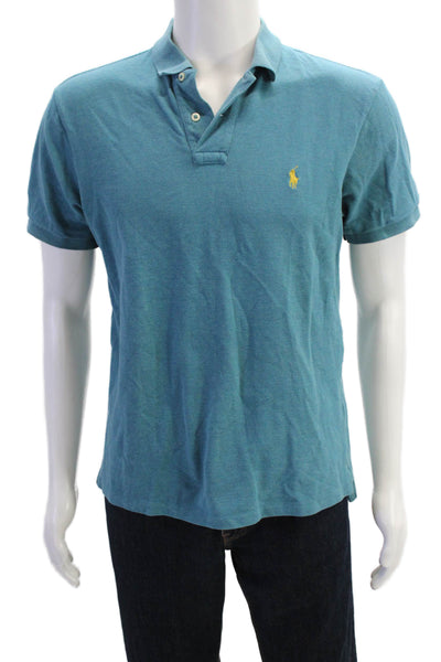 Polo Ralph Lauren Blue Label Mens Cotton Polo Button Shirt Blue Size L