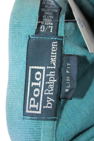 Polo Ralph Lauren Blue Label Mens Cotton Polo Button Shirt Blue Size L