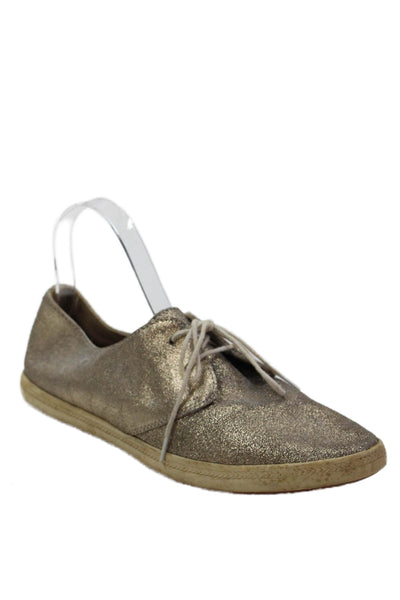 Splendid Womens Glittery Metallic Low Top Casual Sneakers Gold Size 8.5