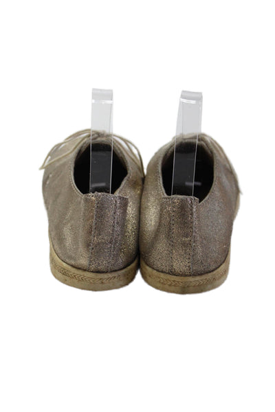 Splendid Womens Glittery Metallic Low Top Casual Sneakers Gold Size 8.5