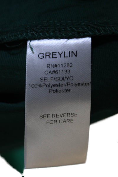 Greylin Anthropologie Womens V-neck Long Sleeve Wrap Blouse Top Green Size XS