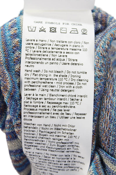 Marella Womens Striped Knit Blouse Blue Size L