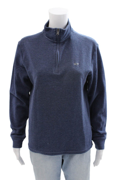 Vineyard Vines Women's Long Sleeves High Neck Basic T-Shirt Navy Blue Size XS
