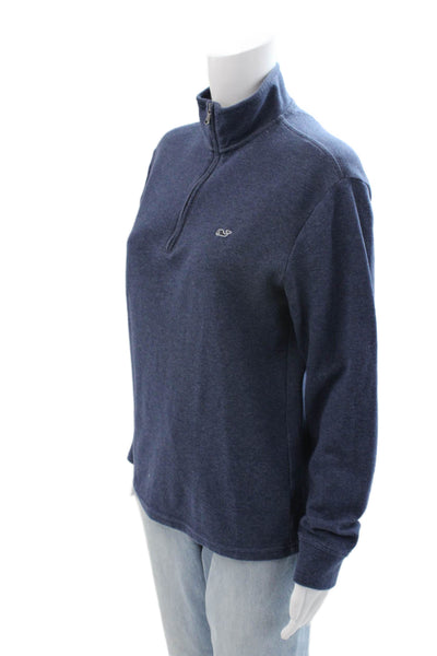 Vineyard Vines Women's Long Sleeves High Neck Basic T-Shirt Navy Blue Size XS