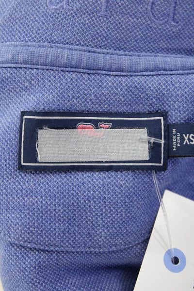 Vineyard Vines Women's Long Sleeves Quarter Zip Basic T-Shirt Blue Size XS