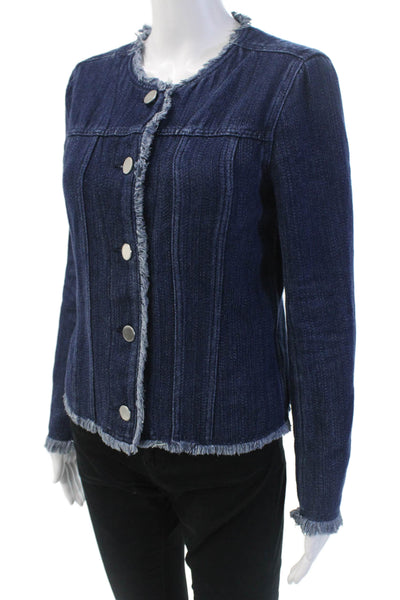 Club Monaco Womens Long Sleeve Button Denim Jacket Blue Size S