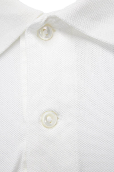 Lacoste Mens Two Button Collared Cotton Twill Polo Shirt White Size 3XL