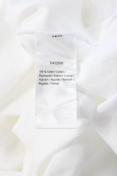 Lacoste Mens Two Button Collared Cotton Twill Polo Shirt White Size 3XL