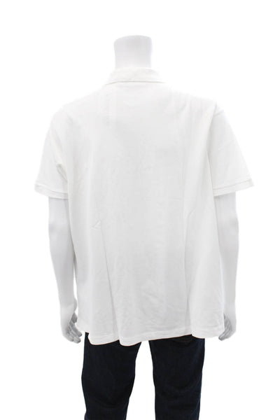 Lacoste Mens Two Button Short Sleeve Knit Polo Shirt White Cotton Size 3XL
