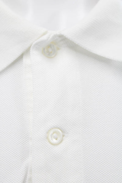 Lacoste Mens Two Button Short Sleeve Knit Polo Shirt White Cotton Size 3XL