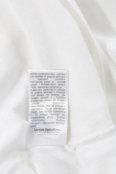 Lacoste Mens Two Button Short Sleeve Knit Polo Shirt White Cotton Size 3XL