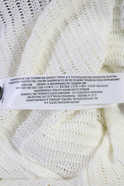 Massimo Dutti Womens Short Sleeves Crew Neck Sweater White Size Small