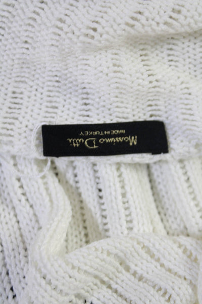 Massimo Dutti Womens Short Sleeves Crew Neck Sweater White Size Small