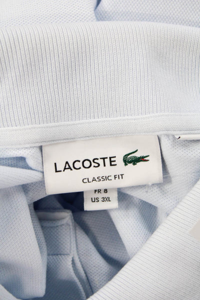 Lacoste Mens Short Sleeve Collared Logo Twill Polo Shirt Blue Cotton Size 3XL
