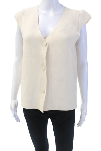 Anthropologie Womens Button Down Cardigan Sweater White Size Extra Small