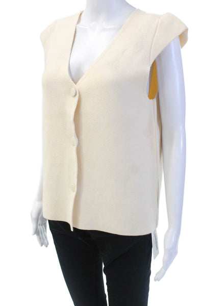Anthropologie Womens Button Down Cardigan Sweater White Size Extra Small