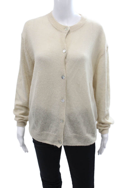 Zara Womens Long Sleeves Button Down Cardigan Sweater Beige Size Medium